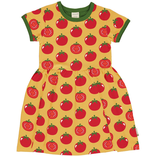 Maxomorra Dress Spin Short Sleeve - Tomato
