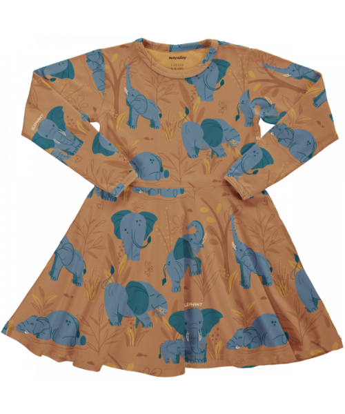 Meyadey Dress Circle Skater Long Sleeve - Elephant Clan