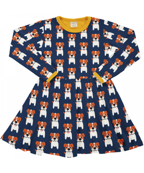 Maxomorra Dress Circle Long Sleeve - Farm Dog