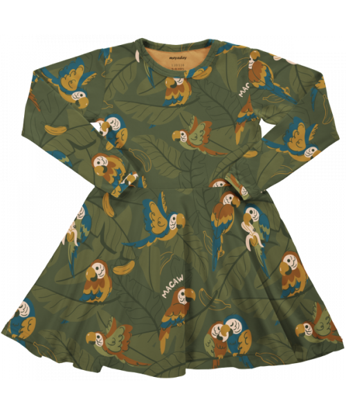 Meyadey Dress Circle Skater Long Sleeve - Marvellous Macaw