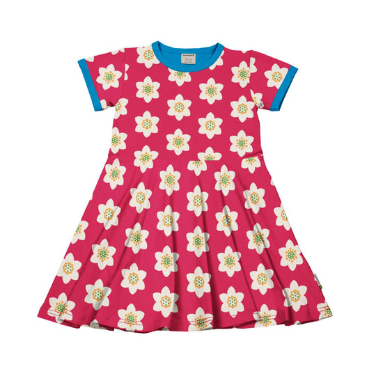 Maxomorra Dress Circle Short Sleeve - Party Anemone