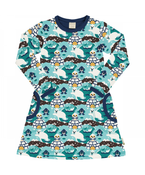 Maxomorra A-Line Dress Long Sleeve - Arctic World