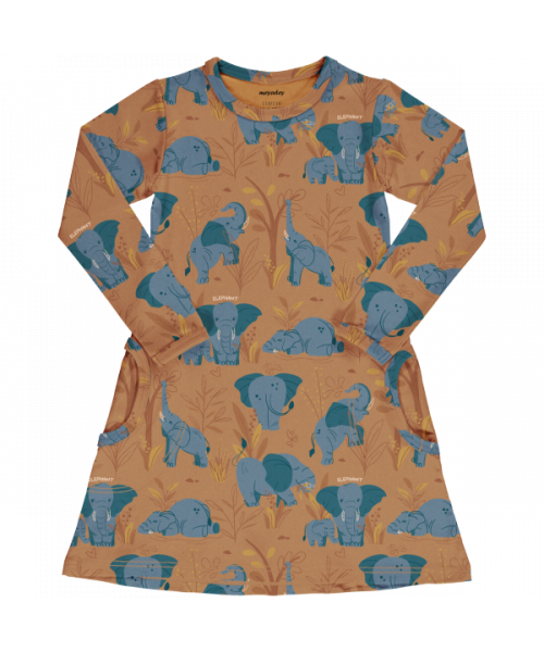 Meyadey A-Line Dress Long Sleeve - Elephant Clan