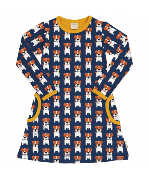 Maxomorra A-Line Dress Long Sleeve Farm - Dog