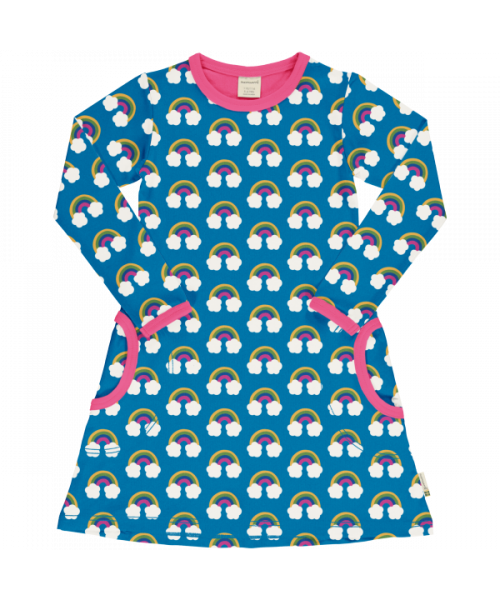 Maxomorra A-Line Dress Long Sleeve - Farm Rainbow