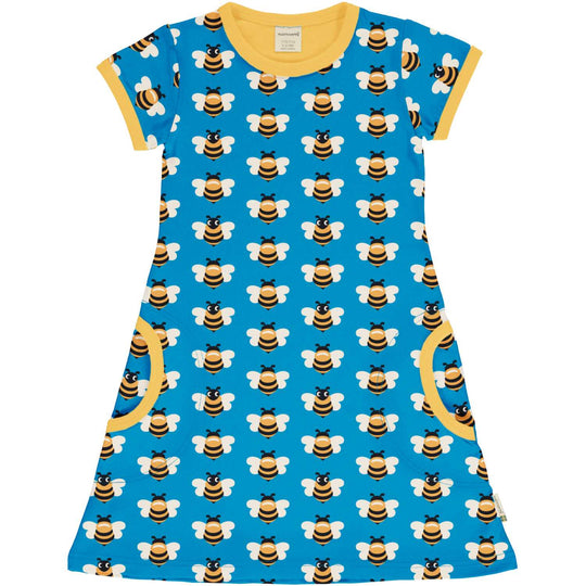 Maxomorra A-Line Dress Short Sleeve - Picnic Bee