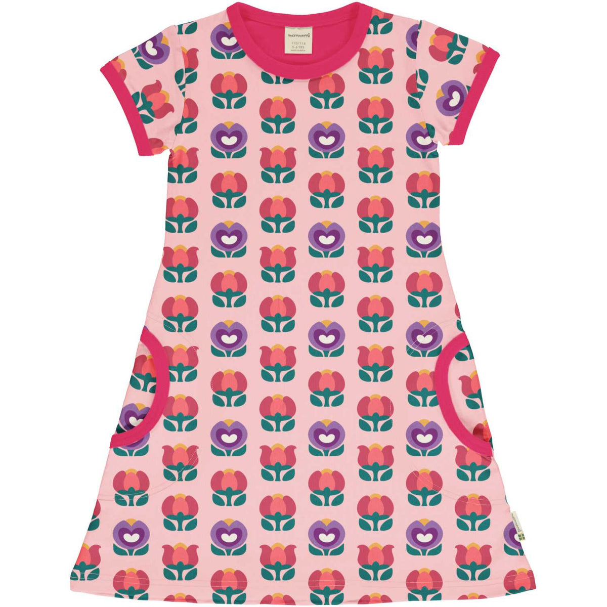 Maxomorra A-Line Dress Short Sleeve - Picnic Tulip