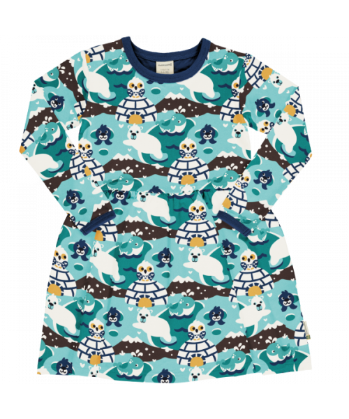 Maxomorra Dress Spin Long Sleeve - Arctic World