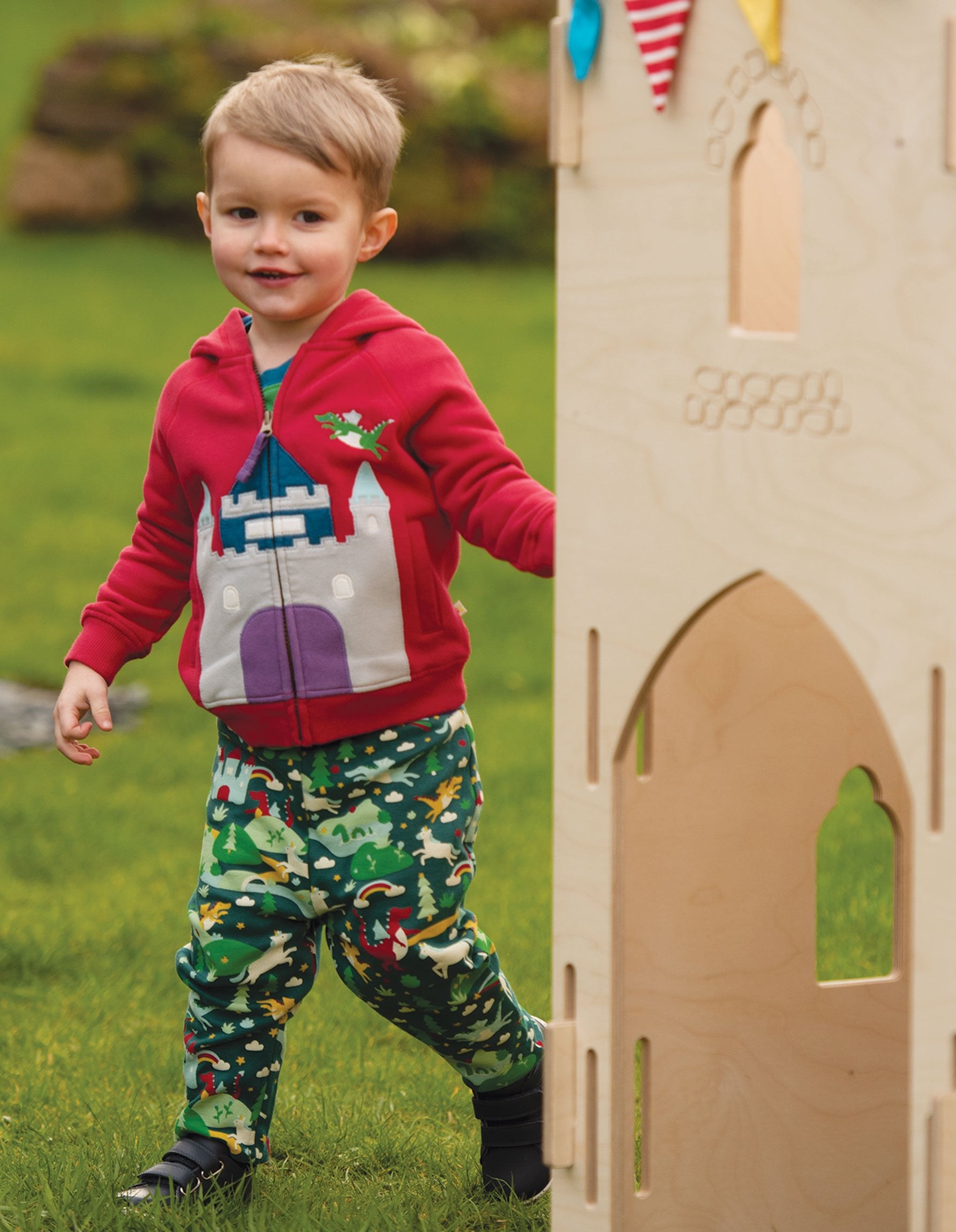 New Release Frugi Hayle Hoody Tango Red/Castle - The Thrifty Stork