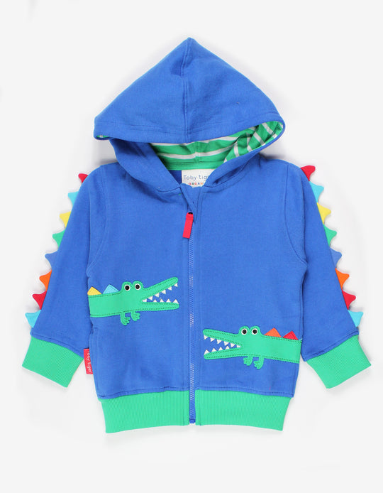 Toby Tiger Organic Hoodie - Crocodile Applique