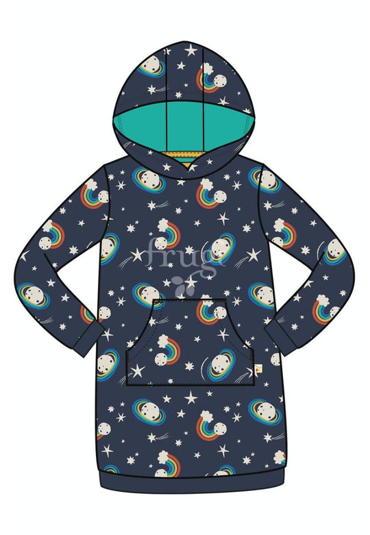 Frugi Harriet Hoody Dress - Indigo Look At The Stars