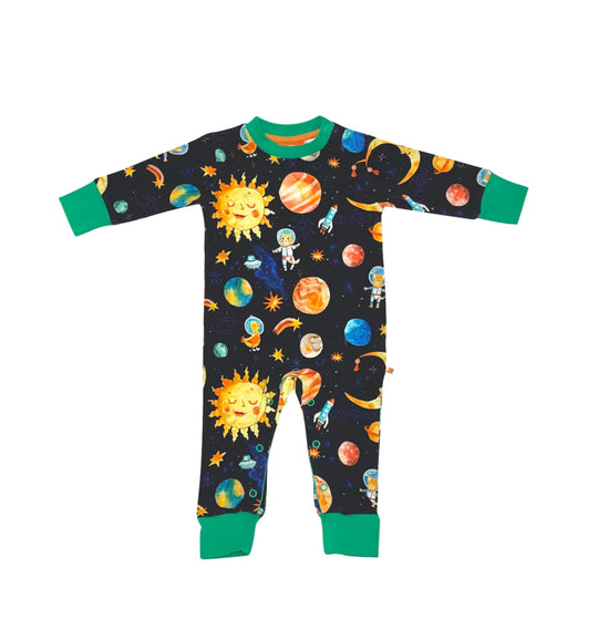 Curious Stories Overall Romper Sleepsuit - Space
