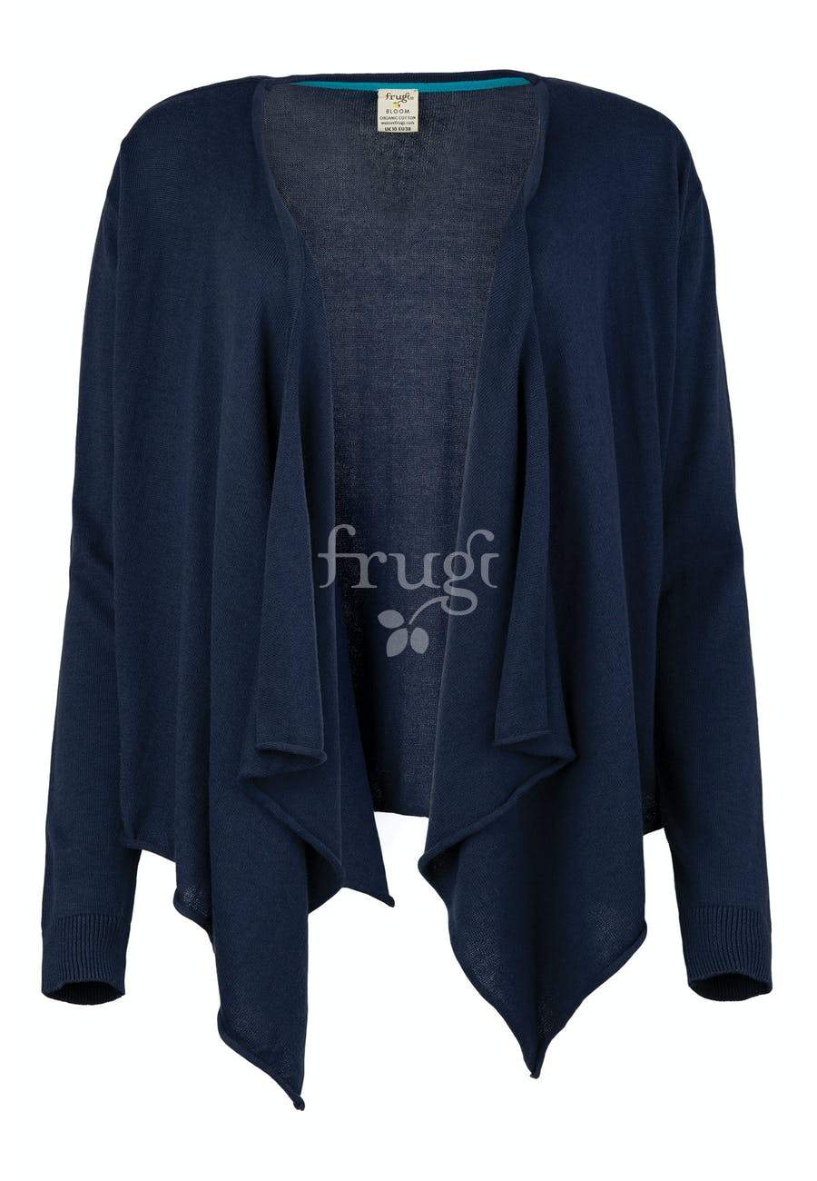 New Release Frugi Penelope Wrap Cardigan Indigo - The Thrifty Stork