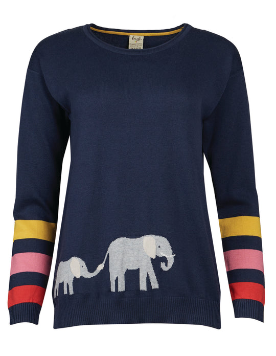 Frugi Adult Josie Jumper - Indigo/Elephant