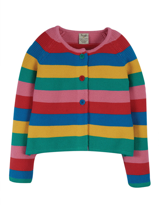 Frugi Rainbow Swing Cardigan - Rainbow Stripe