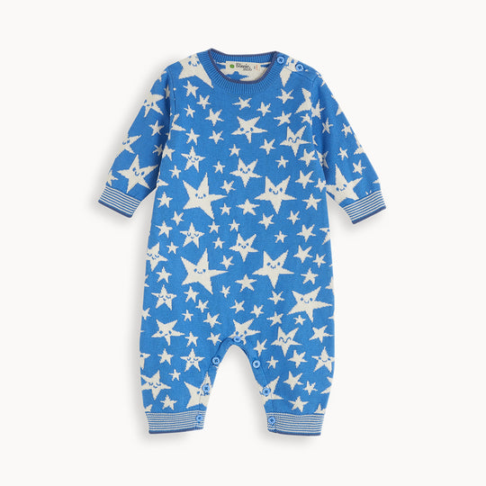 The Bonnie Mob Liberty Star Knit Playsuit - Blue