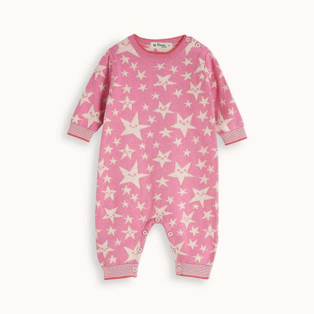 The Bonnie Mob Liberty Star playsuit in gentle organic cotton at The Thrifty Stork