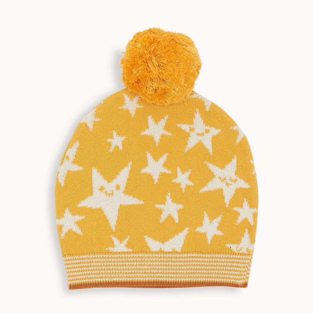 The Bonnie Mob Liz Star Knit Hat - Ochre