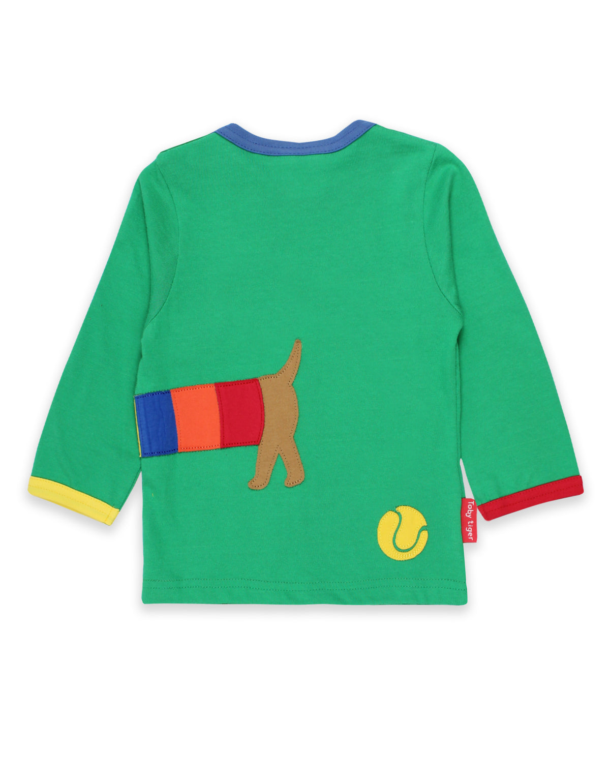 Toby Tiger Organic Top Long Sleeve - Multi Sausage Dog Applique