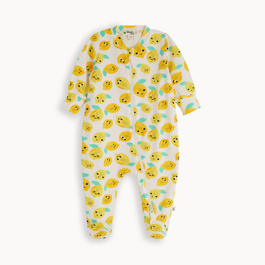 The Bonnie Mob Mark Zip Front Sleepsuit - Lemon
