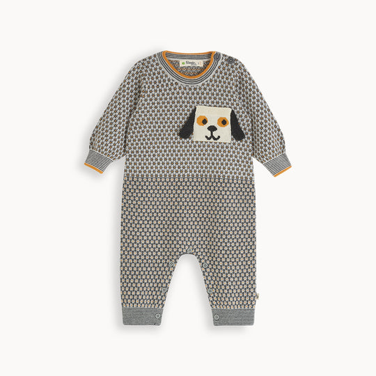 The Bonnie Mob Marlon Birdseye Jaquard Playsuit - Grey