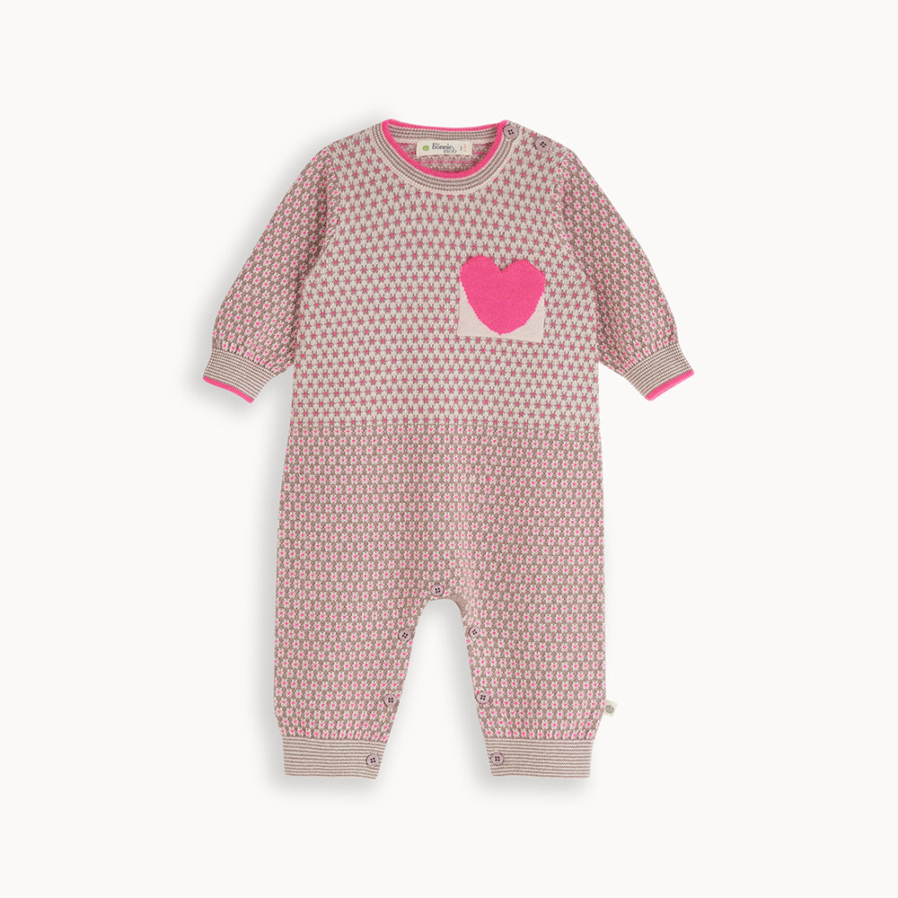 The Bonnie Mob Marlon Birdseye Jaquard Playsuit - Pink