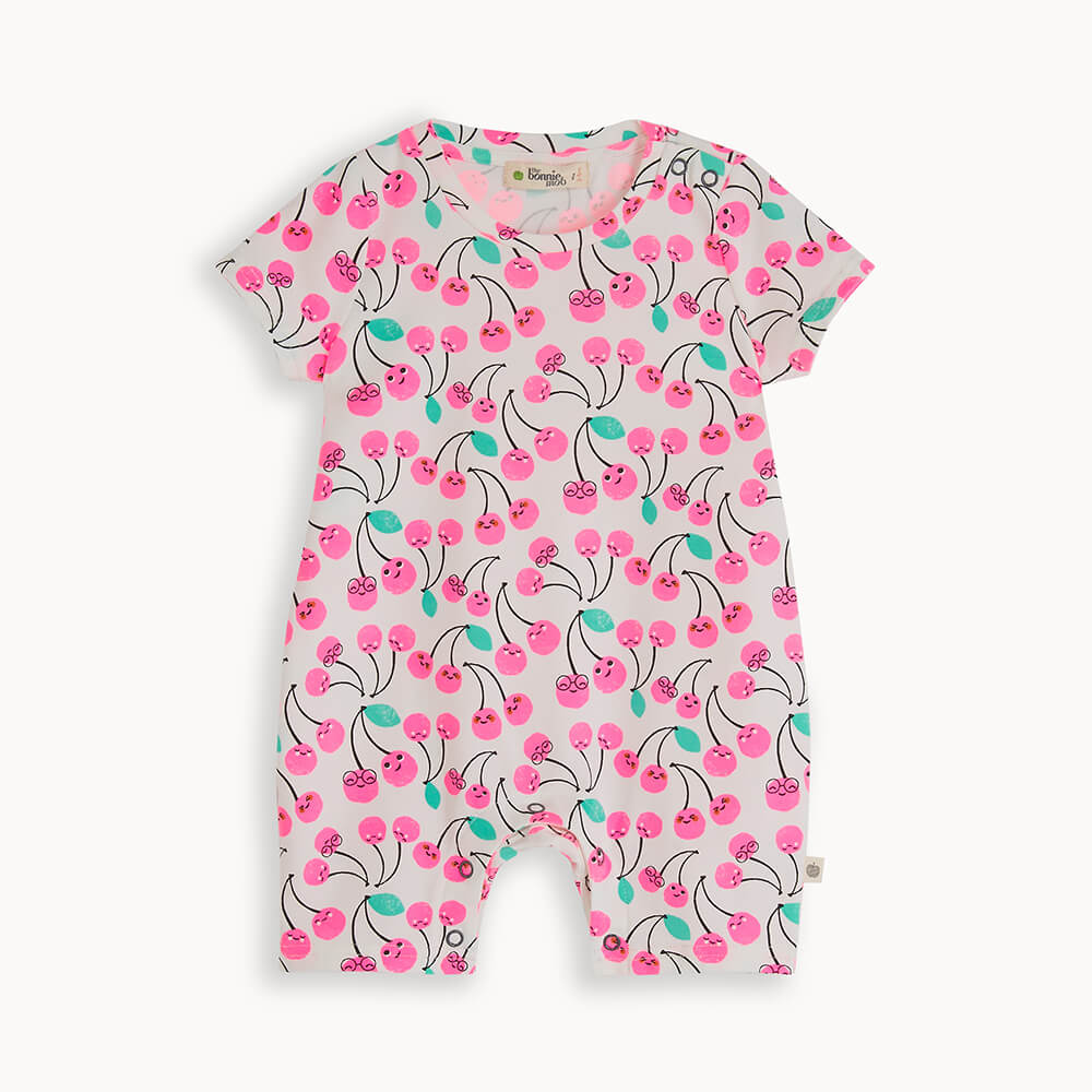 The Bonnie Mob Mercer Shorty Playsuit - Cherries