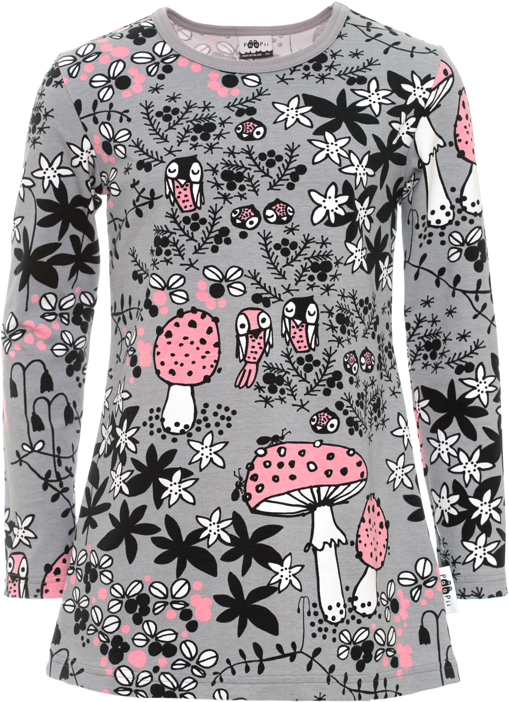 PaaPii Nelli Tunic Long Sleeve - Mosspath Grey/Light Pink