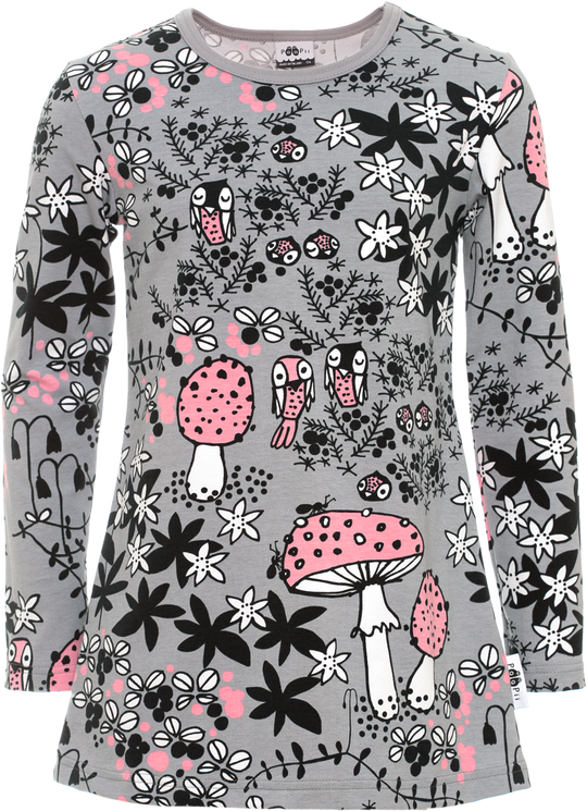 PaaPii Nelli Tunic Mosspath - Grey/Light Pink