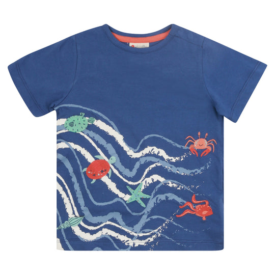Piccalilly T-Shirt Short Sleeve - Sea Waves