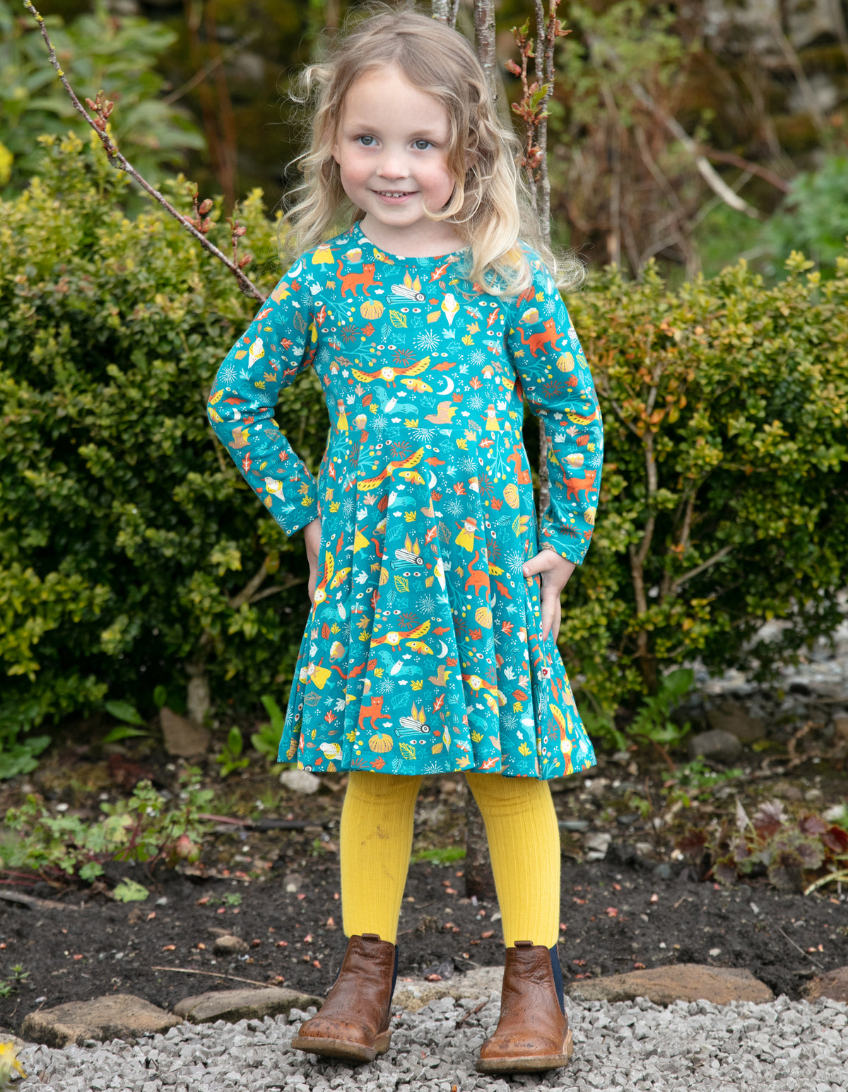 Piccalilly Skater Dress Long Sleeve - Harvest Festival