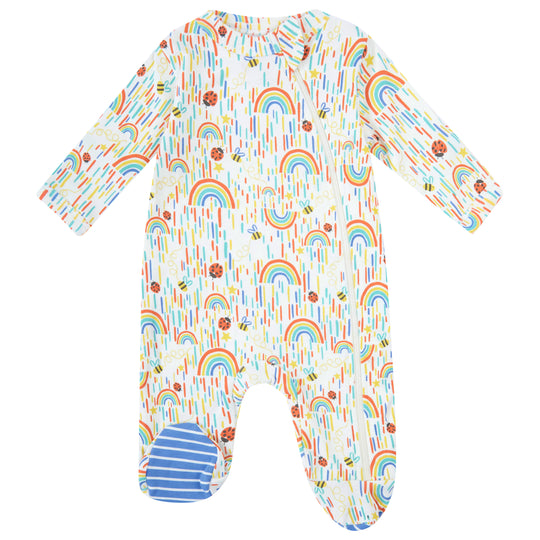 Piccalilly Zipped Footed Sleepsuit - Sun Shower