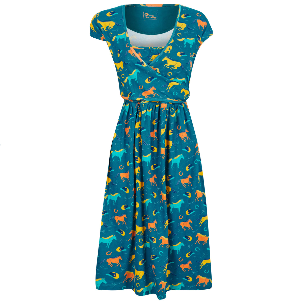 Piccalilly Adult Wrap Dress Short Sleeve - Wild Horses