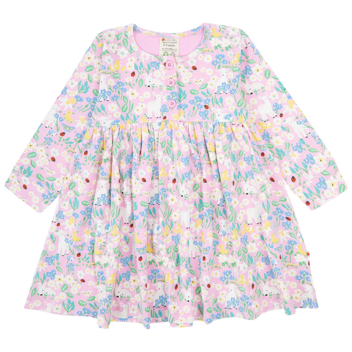 Piccalilly Button Dress Long Sleeve - Little Lamb