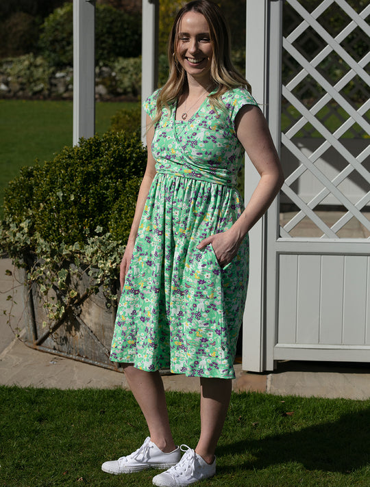 Piccalilly Adult Wrap Dress - Spring Meadow