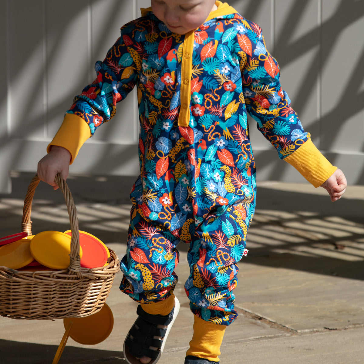 Piccalilly Hooded Playsuit Long Sleeve - Tropic