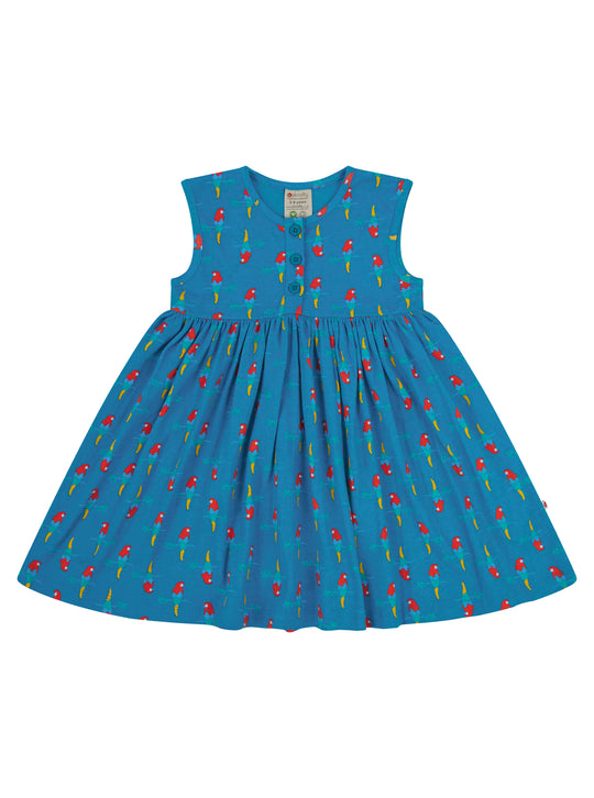 Piccalilly Button Dress - Parrot