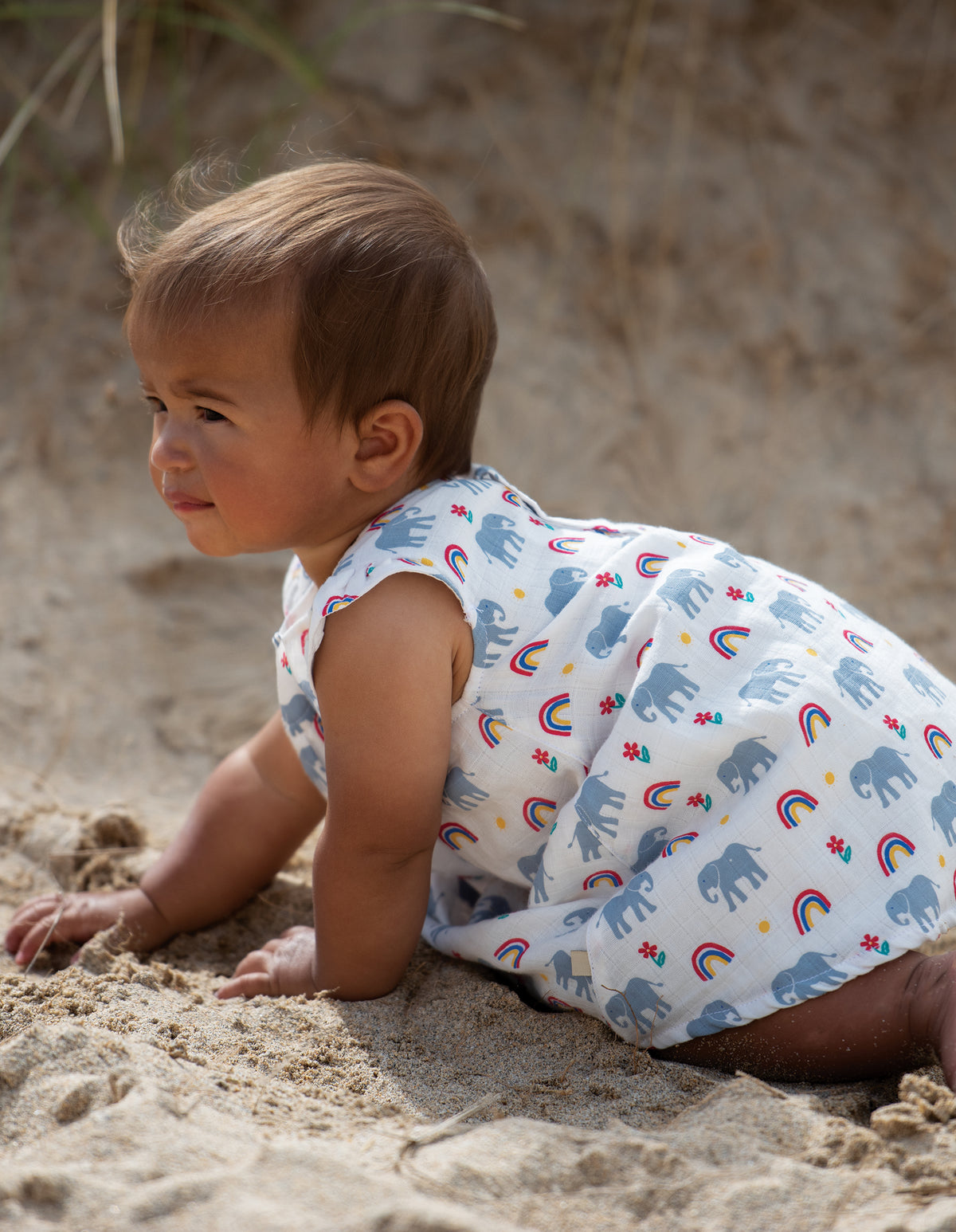 Frugi Dolly Muslin Outfit - Elephants
