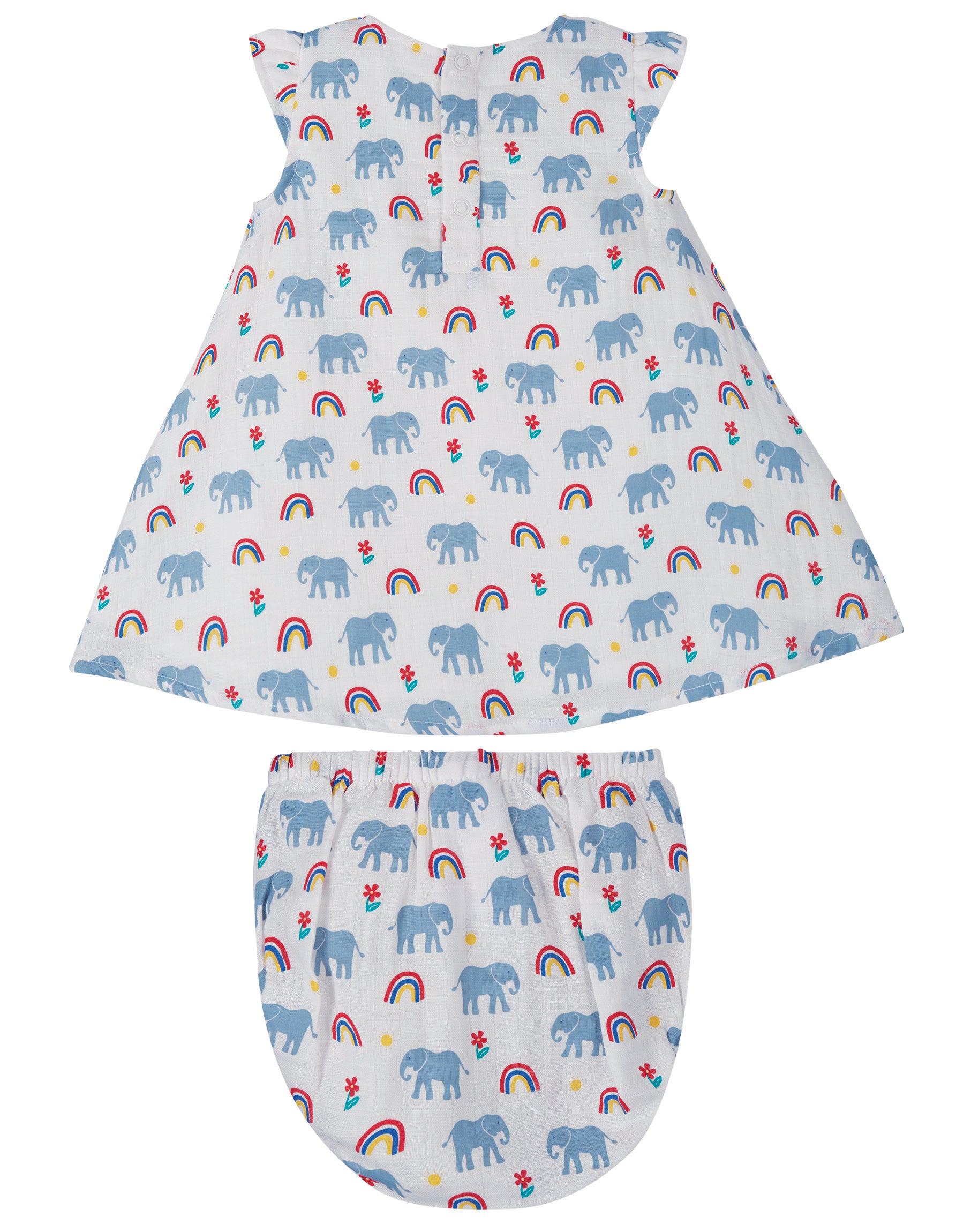 Frugi Dolly Muslin Outfit - Elephants