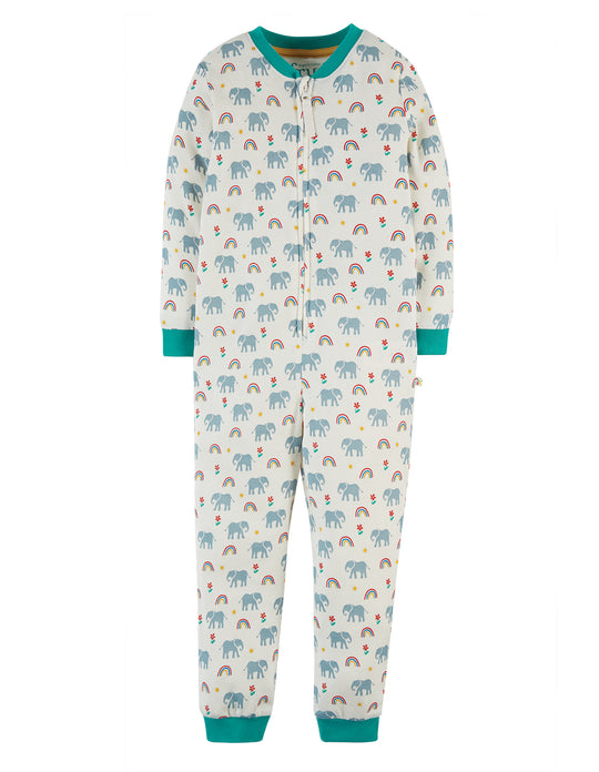 Frugi Zennor Zip Up All In One - Elephants