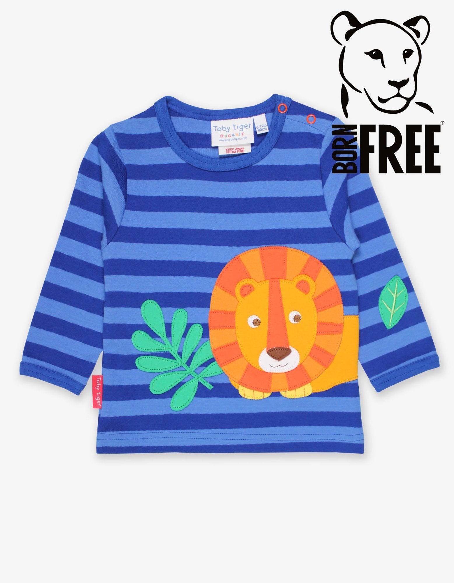 Toby Tiger Organic Long Sleeve T-Shirt - Born Free Lion Applique