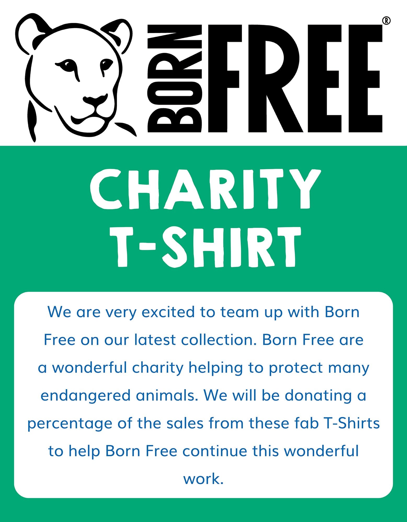 Toby Tiger Organic Long Sleeve T-Shirt - Born Free Lion Applique
