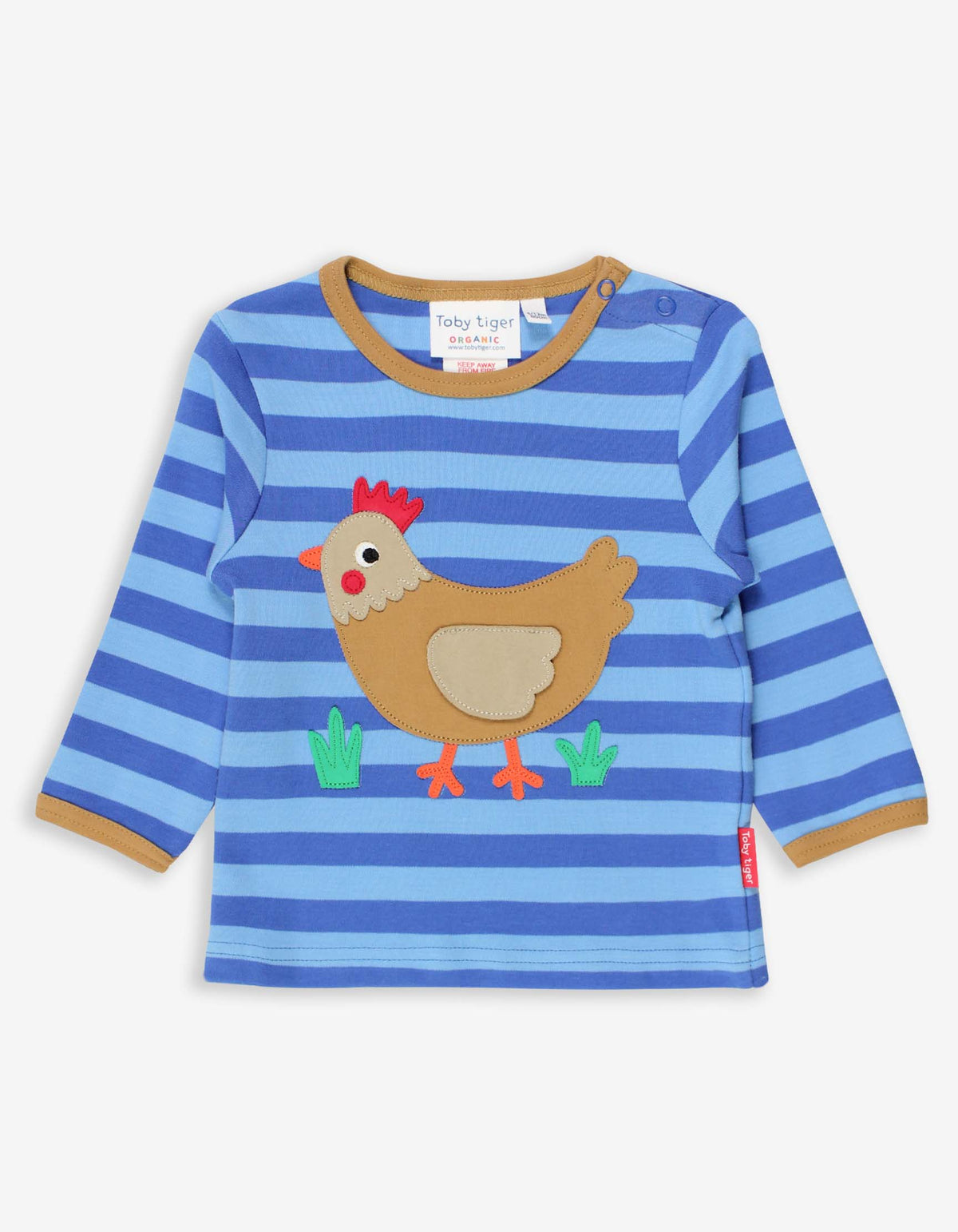 Toby Tiger Organic Top Long Sleeve - Clucky Chicken Applique