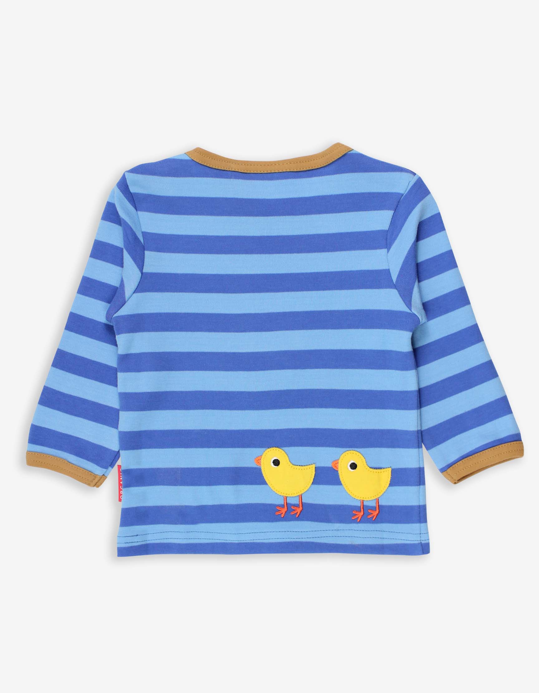 Toby Tiger Organic Long Sleeve T-Shirt - Clucky Chicken Applique