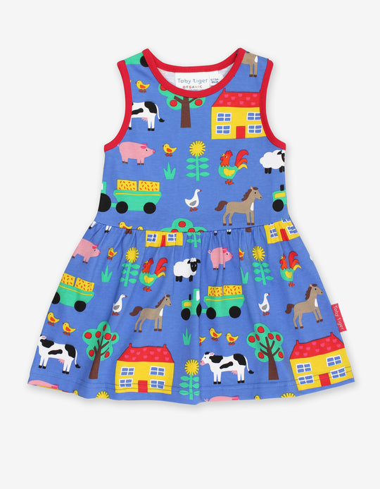 Toby Tiger Organic Summer Dress Sleeveless - Farm