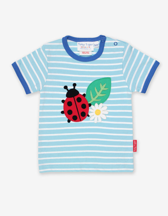 Toby Tiger Organic T-Shirt Short Sleeve - Ladybird Applique