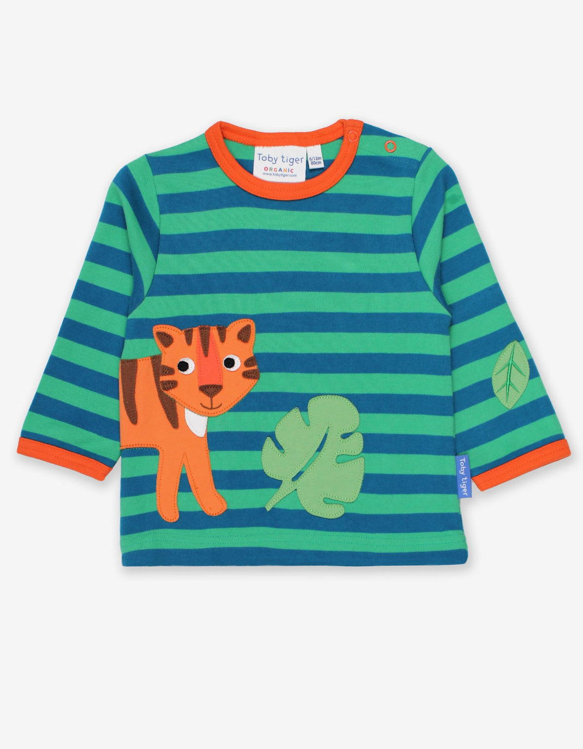 Toby Tiger Organic T-Shirt Long Sleeve - Born Free Tiger Applique