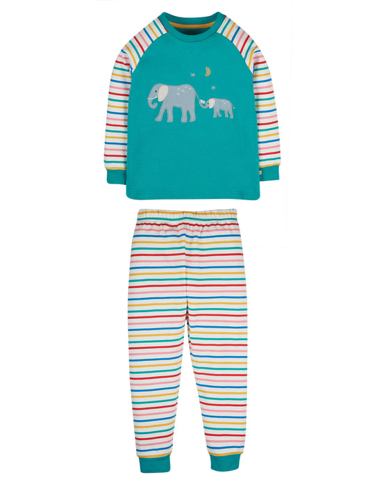 Frugi Jamie Applique Jim Jams - Jewel/Elephant