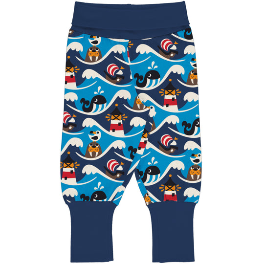 Maxomorra Pants Rib - Ocean