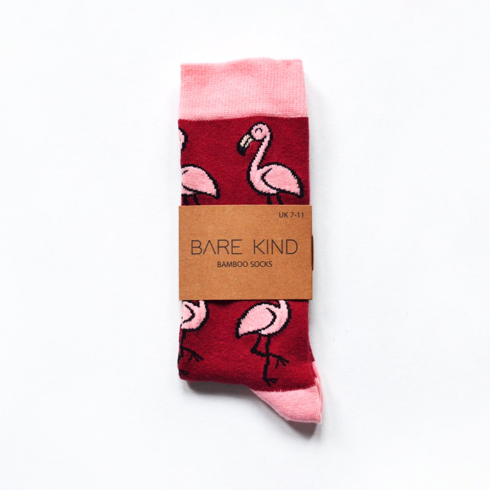 FL47-Bare Kind Bamboo Socks Adult - Flamingos